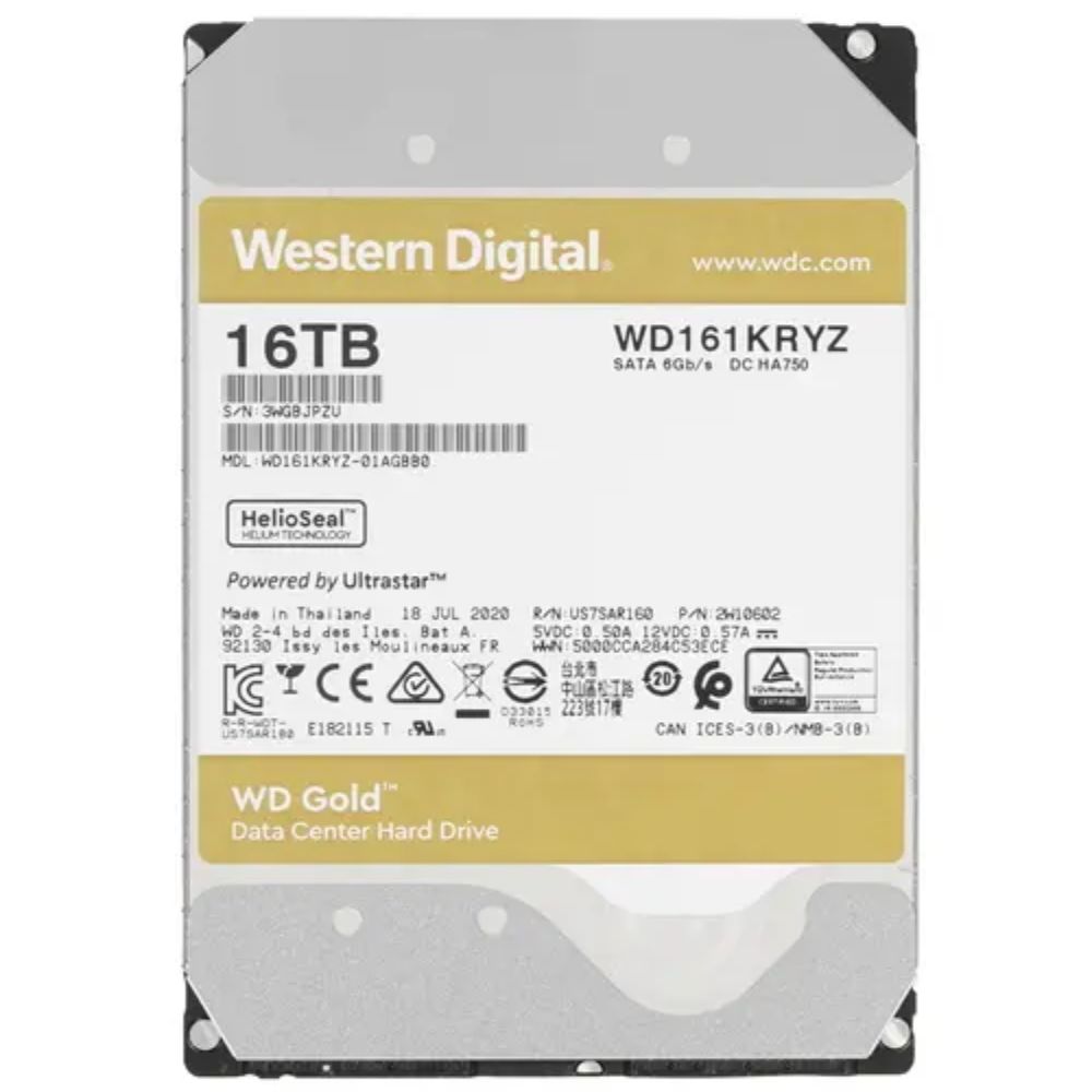 купить Жесткий диск повышенной надежности HDD 16Tb Western Digital Gold WD161KRYZ SATA3 3,5* 7200rpm 512Mb в Алматы