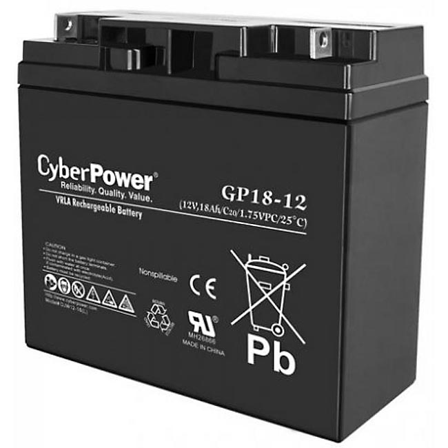 купить Аккумулятор CyberPower 12V*18Ah (181х78х167мм, 5,3кг.) GP18-12 в Алматы