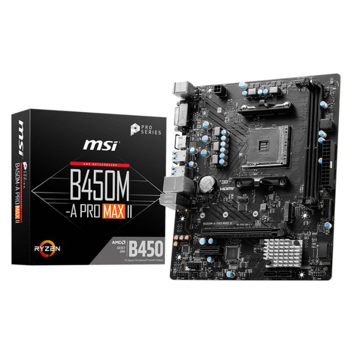 купить Материнская плата MSI B450M-A PRO MAX II AM4 B450 2xDDR4 mATX в Алматы