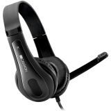 купить CANYON HSC-1 basic PC headset with microphone, combined 3.5mm plug, leather pads, Flat cable length 2.0m, 160*60*160mm, 0.13kg, Black в Алматы