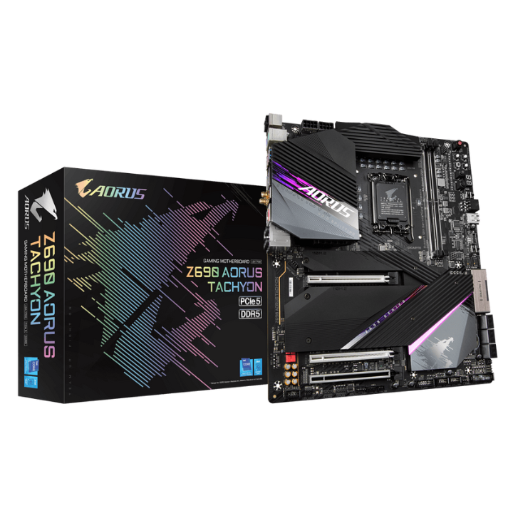 купить Сист. плата Gigabyte Z690 AORUS TACHYON, Z690, 1700, 2xDIMM DDR5, 3xPCI-E x16, 4xM.2, 6xSATA, HDMI, Wi-Fi 6E AX210, BOX в Алматы