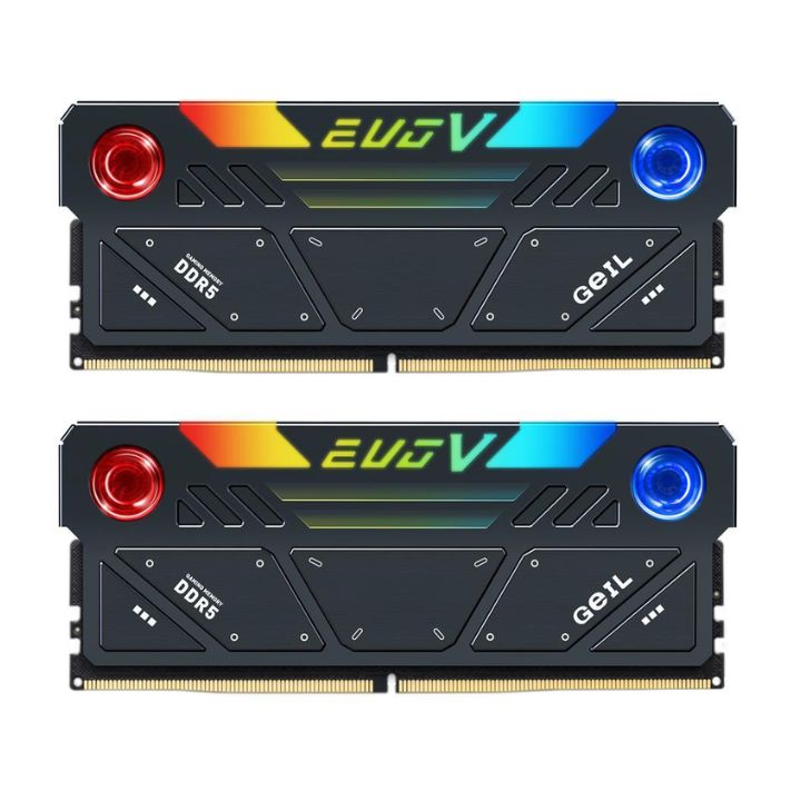 купить Оперативная память 32GB Kit (2x16GB) GEIL EVO V RGB 7200Mhz DDR5 PC5-57600 GESG532GB7200C36ADC Black в Алматы