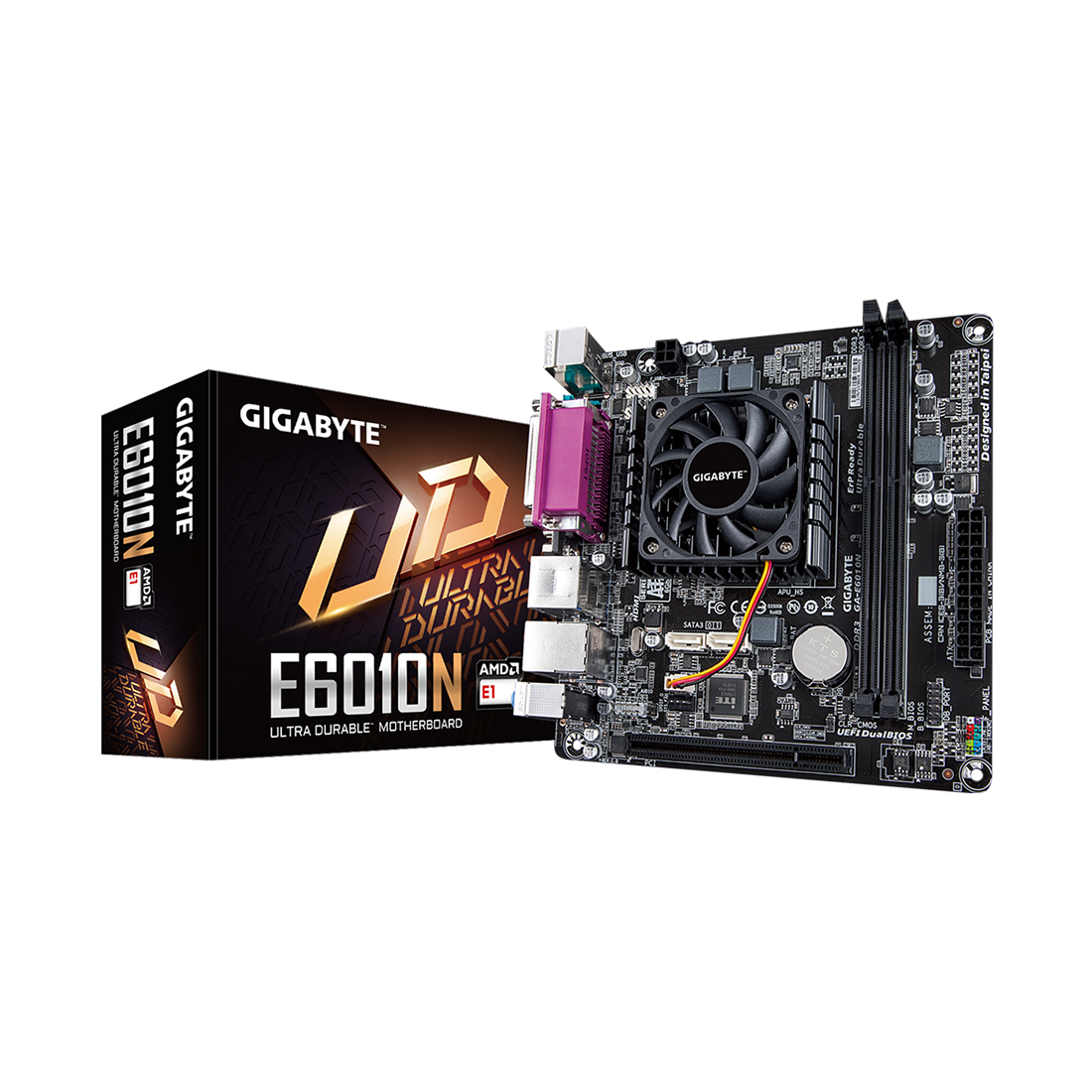 купить Материнская плата GIGABYTE GA-E6010N, E1-6010, DSUB+HDMI, GbLAN, 2SATA, 2DDR3, Mini-ITX в Алматы