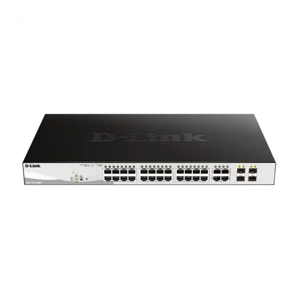 купить D-Link DGS-1210-28MP/FL1A Управляемый L2 PoE-коммутатор, 24x1000Base-T, 4xCombo 1000Base-T/SFP в Алматы