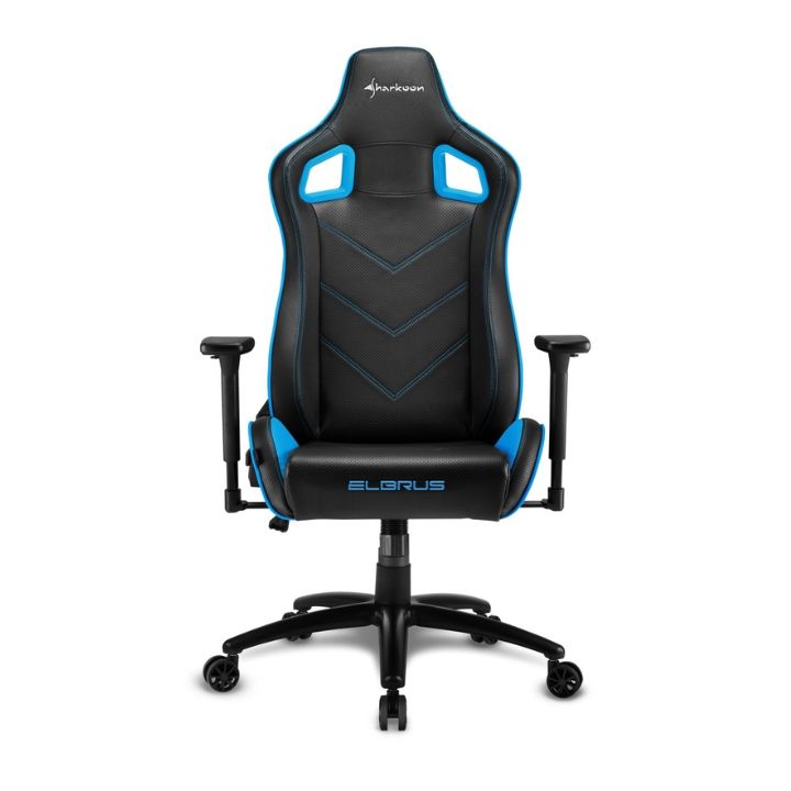 купить Игровое кресло Sharkoon Elbrus 2 Black/Blue <Синтетическая кожа, Газлифт 4, подлокотник 3D> в Алматы