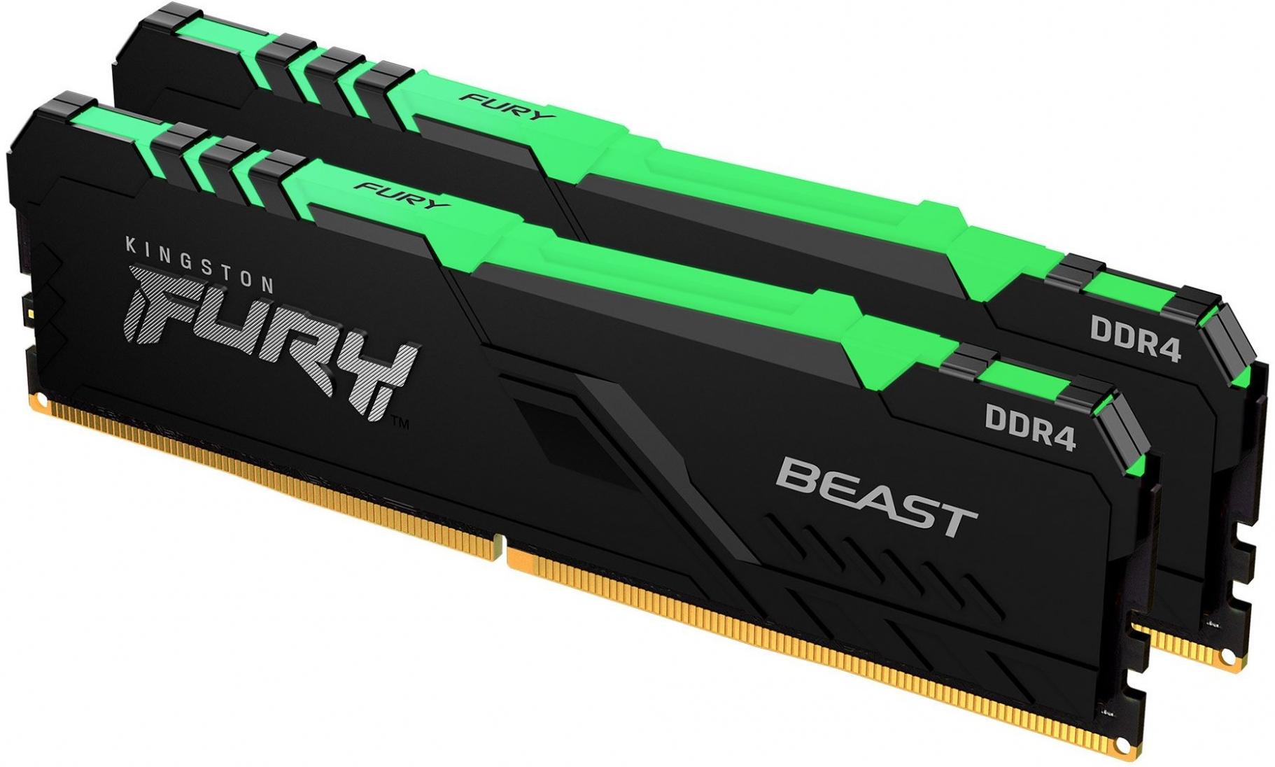 купить Комплект модулей памяти Kingston FURY Beast KF430C16BBK2/64 DDR4 64GB (Kit 2x32GB) 3000MHz в Алматы