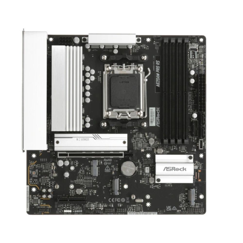 Купить Материнская плата ASRock A620AM PRO RS AM5 4xDDR5 2xSATA3 RAID 3xM.2 Type-C HDMI DP mATX в Алматы