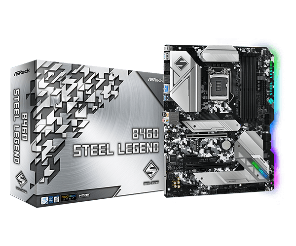 купить Материнская плата ASRock B460 STEEL LEGEND LGA1200 4xDDR4 6xSATA RAID 2xUM.2 HDMI DP ATX в Алматы