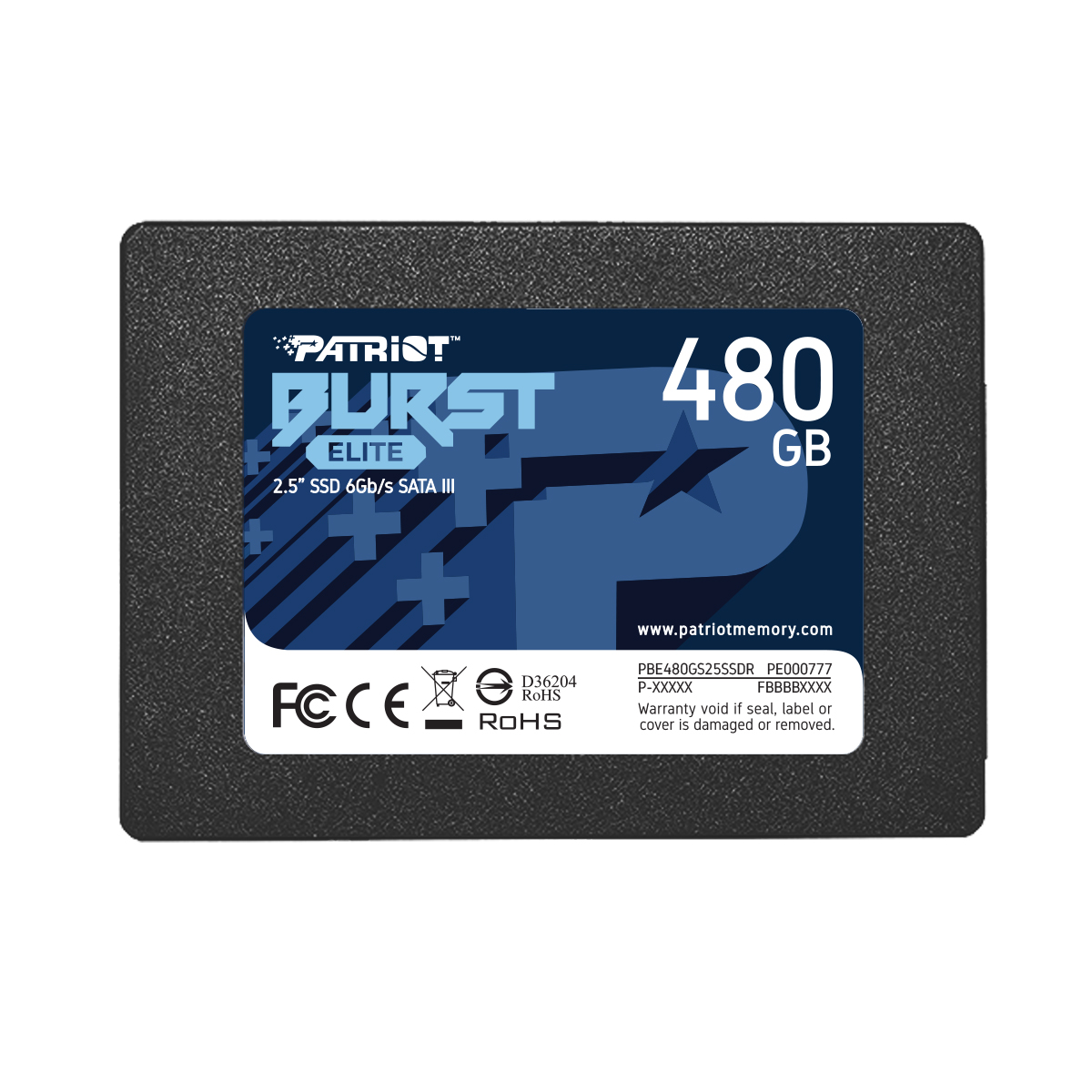 купить Твердотельный накопитель SSD 480 Gb SATA 6Gb/s Patriot Burst Elite PBE480GS25SSDR 2.5* 3D QLC в Алматы