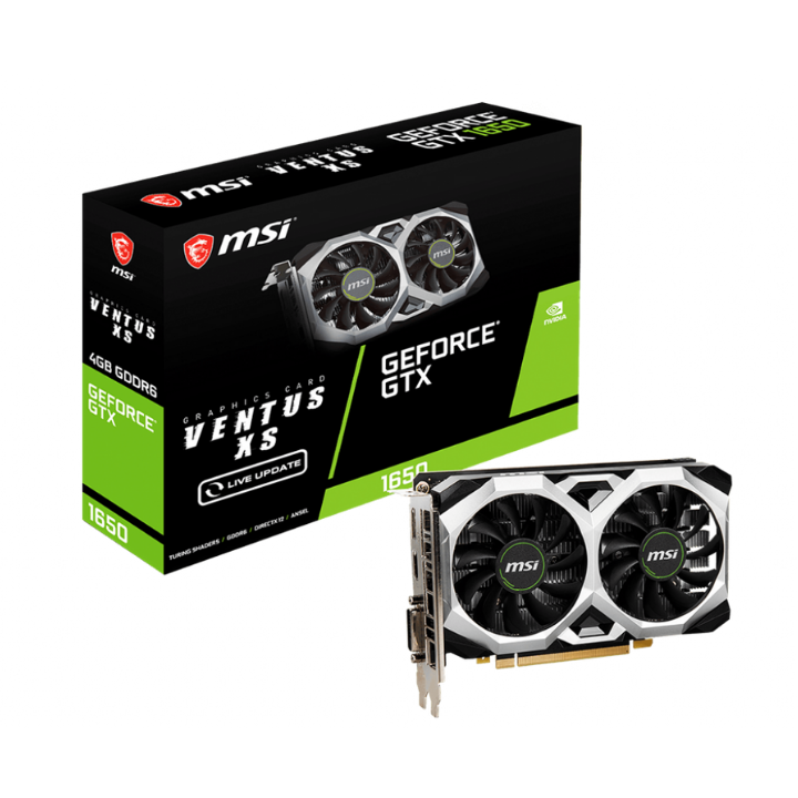 купить Видеокарта MSI GeForce GTX1650, 4GB GDDR6 128-bit DVI HDMI DP GTX 1650 D6 VENTUS XS V1 в Алматы
