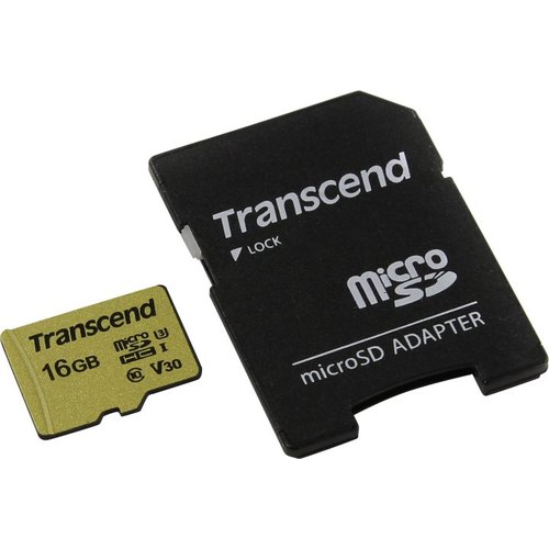 купить Карта памяти MicroSD 16GB Class 10 U3 Transcend TS16GUSD500S в Алматы