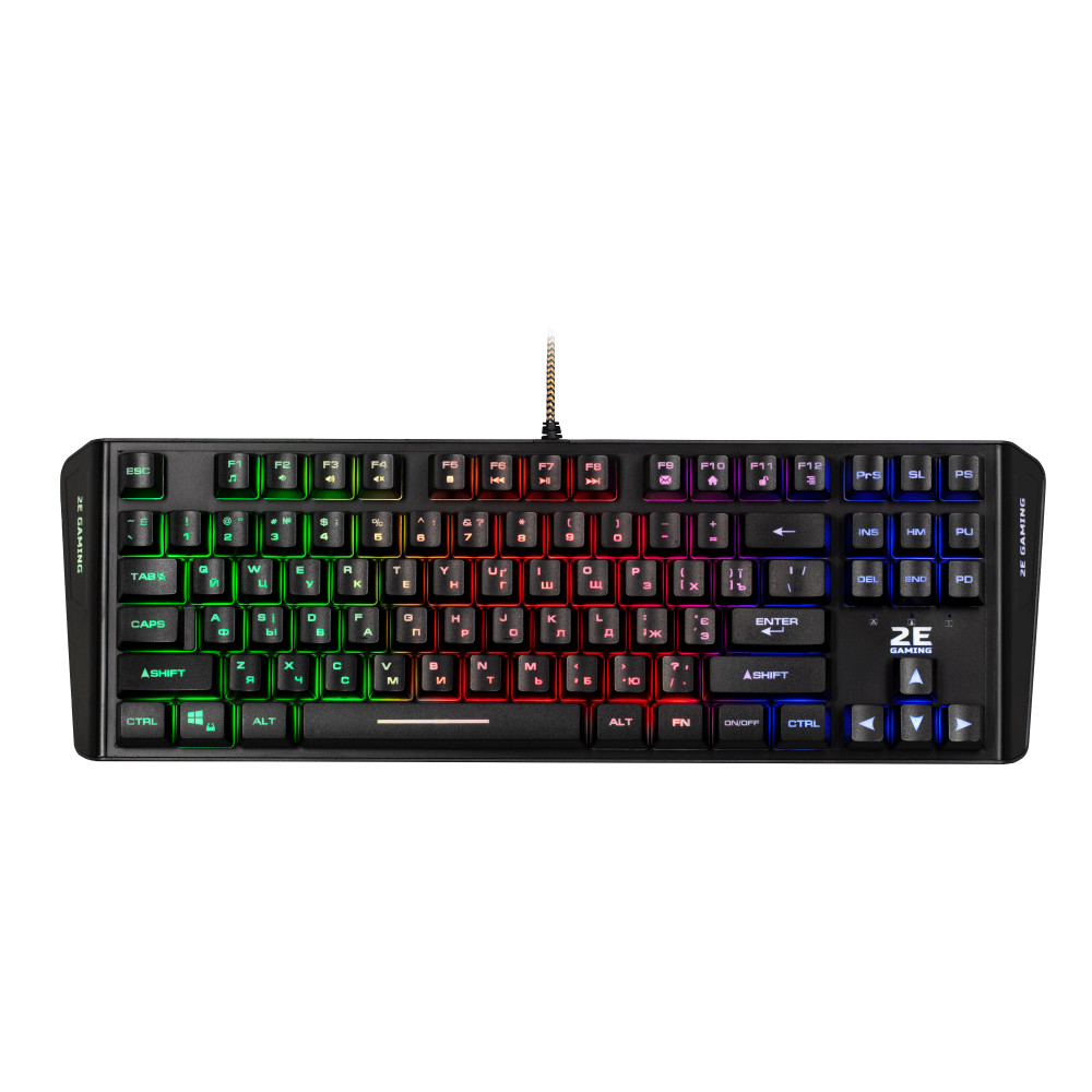 купить Клавиатура игровая 2E GAMING KG355 LED 87key USB Black Ukr в Алматы