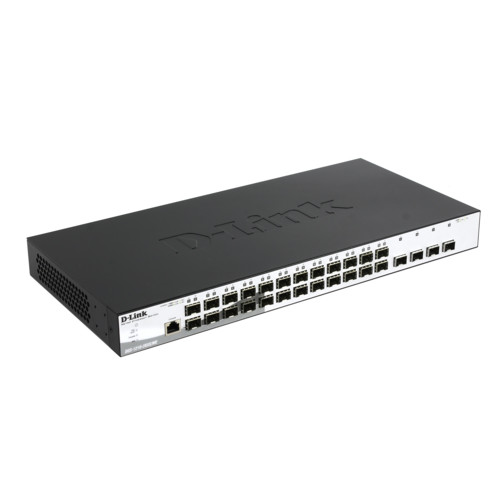 купить Управляемый L2 коммутатор с 24 портами 100/1000Base-X SFP и 4 портами 10GBase-X SFP+ в Алматы