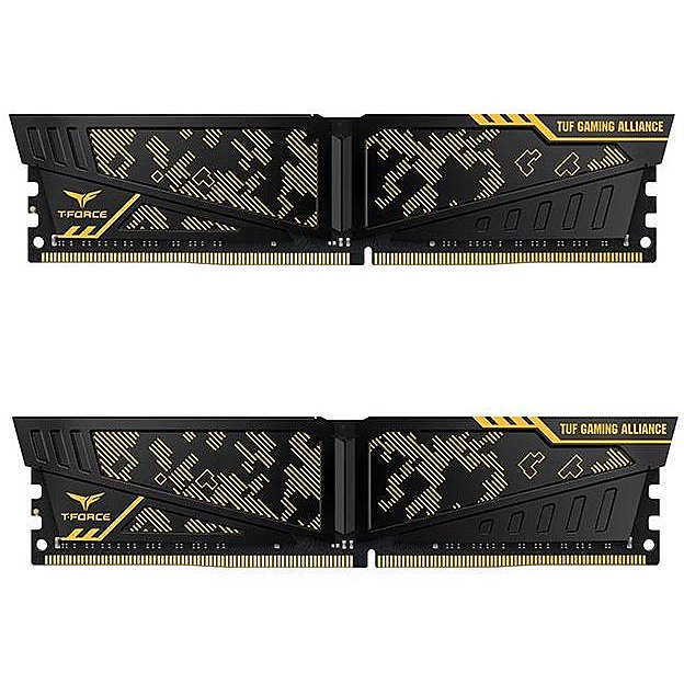 купить ОЗУ Team Group Vulcan TUF Yellow 8GBx2/2400 DDR4 DIMM, CL14, 1.2V, TLTYD416G2400HC14DC01 в Алматы