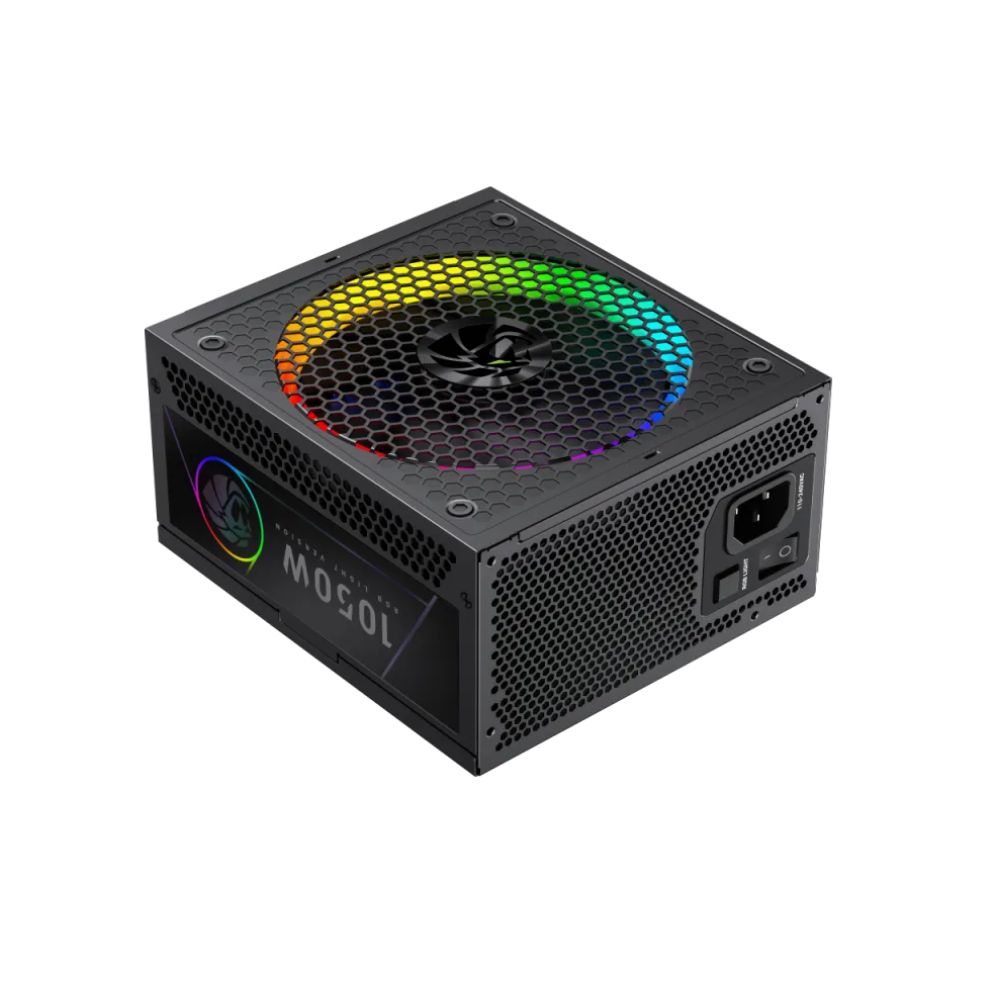 Купить БП ATX 1050W GameMax RGB PRO 1050G, Gold, 24 8/20 4 8/24 4 8/24 8 8,14cm, 4x6 2p 2х16p PCI-E в Алматы