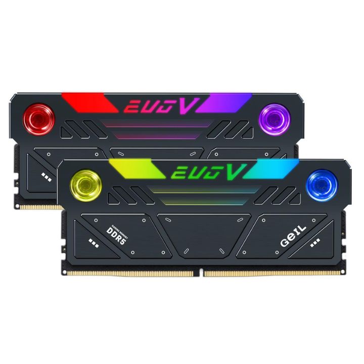 купить Оперативная память 32GB Kit (2x16GB) GEIL EVO V RGB 6400Mhz DDR5 PC5-51200 GESG532GB6400C38ADC Black в Алматы