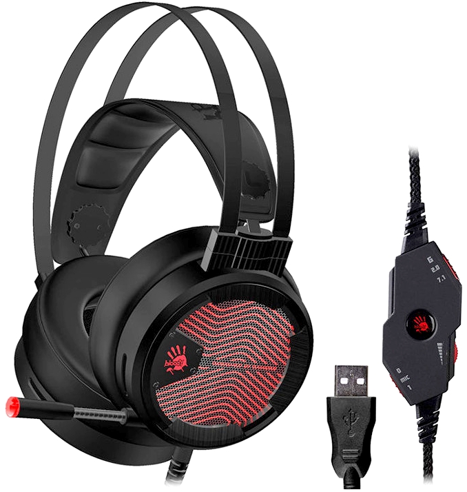купить Наушники микрофон игровые Bloody M620T <20 Hz - 20 KHz,  Cable 180 CM USB, LED  Neon Colors> в Алматы