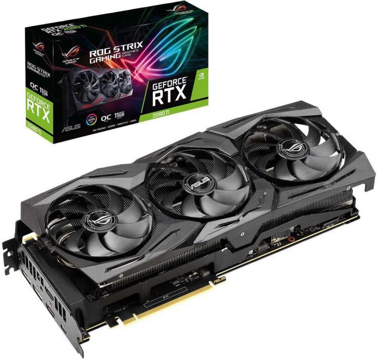 купить Видеокарта ASUS GeForce RTX2080Ti 11Gb GDDR6 2xDP, 2xHDMI, 1xUSB Type-C, Поддержка 4 мониторов, Рекомендуемый Блок питания 650W, AURA, ROG-STRIX-RTX2080TI-O11G-GAMING в Алматы
