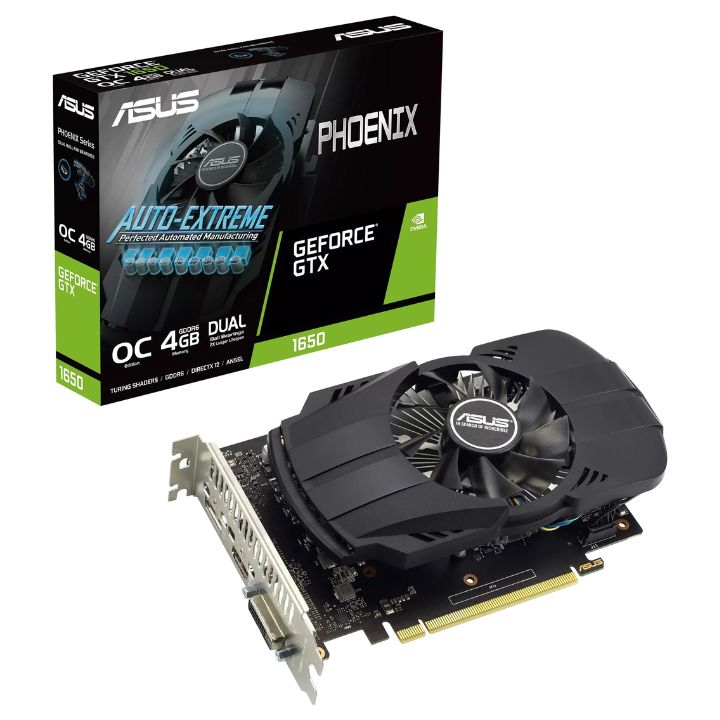 купить Видеокарта ASUS GeForce GTX1650 4Gb GDDR6 128bit DVI HDMI DP HDCP PH-GTX1650-O4GD6-P-EVO в Алматы