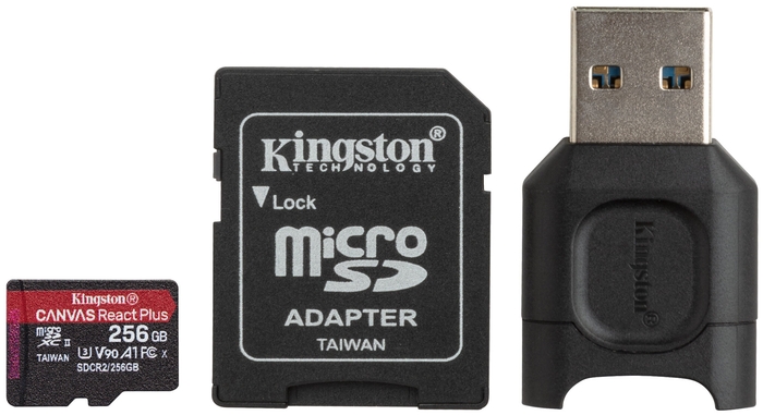 купить Карта памяти MicroSD, Kingston Canvas React Plus, 256GB,MLPMR2/256GB, UHS-II, R285/W165 +USB Adapter в Алматы