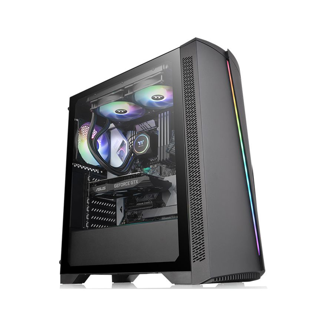 Купить Корпус Thermaltake H350 TG RGB, Midi Tower, E-ATX, Black, 2x3.5/2x2.5*, 2xUSB, USB3.0  CA-1R9-00M1WN-00 в Алматы
