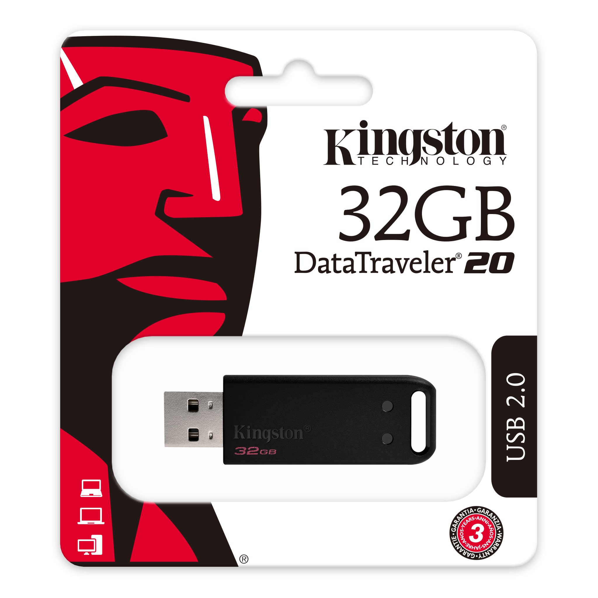 купить USB Флеш 32GB 2.0 Kingston DT20/32GB черный в Алматы