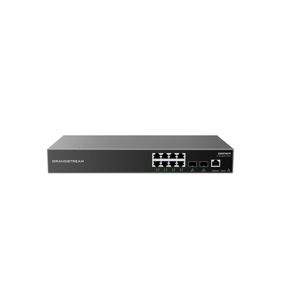 Купить Switch 8 port Grandstream GWN7801P, 8x10/100/1000 Мбит/с, PoE, 2хSFP, Console RJ-45 в Алматы