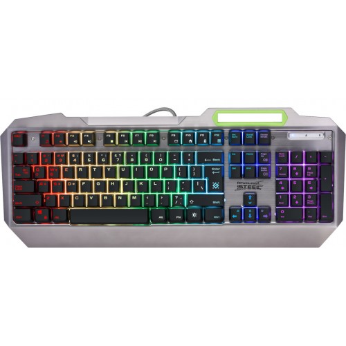 купить Клавиатура проводная игровая Defender Stainless steel GK-150DL, 45150 ENG/RUS, USB. Расширенная RGB-подсветка в Алматы