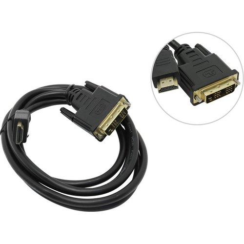 купить Кабель HDMI-DVI Cablexpert CC-HDMI-DVI-6, 19M/19M, 1.8м, single link, черный, позол.разъемы, экран в Алматы