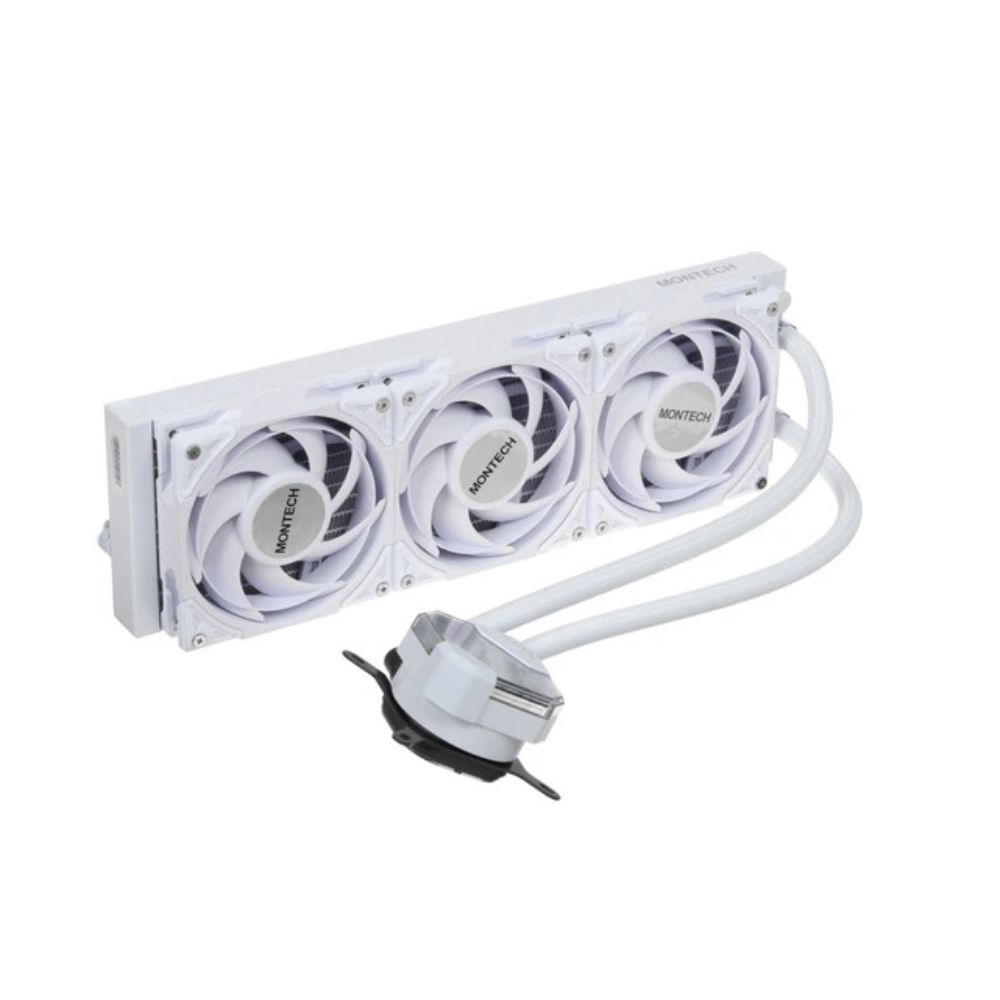 Купить Водяное охлаждение для CPU Montech HyperFlow Silent 360 (W) TDP 350W 3x120 115x-1851/AM3-AM5 White в Алматы