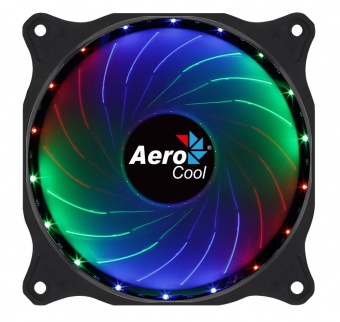 купить Кулер для компьютерного корпуса, AeroCool, Cosmo 12, FRGB, 120мм, 1000&plusmn;10%об.мин,  Molex, Габариты 120х120х25мм, Чёрный в Алматы