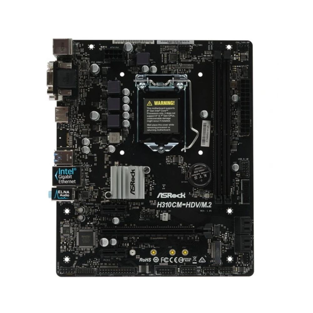купить Материнская плата, ASRock, H310CM-HDV (4717677336405), LGA1151v2, iH310, 2xDDR4, 4xSATA3, 1xD-Sub, 1xDVI-D, 1xHDMI, 1xPCI-Ex16, 1xPCI-Ex1, mATX в Алматы