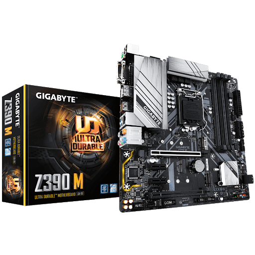 купить Материнская плата GIGABYTE Z390 M  LGA1151 Z390 2xPCI-E DVI+HDMI+DP GbLAN SATA RAID MicroATX 4DDR4 в Алматы