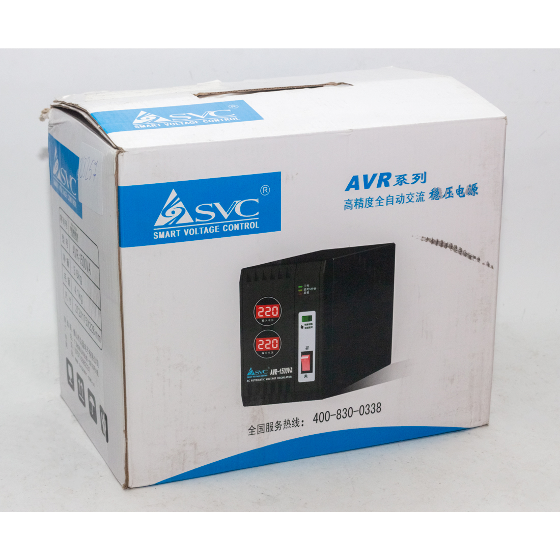 купить Стабилизатор, SVC, AVR 1500VA, Мощность 2000ВА, LED-индикаторы, Чёрный в Алматы