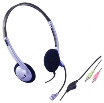купить Гарнитура, Genius, HS-02B, Тип крепления: Дуговые, Подключение 3,5 MiniJack, Длина кабеля 1,8 м, Чёрный в Алматы