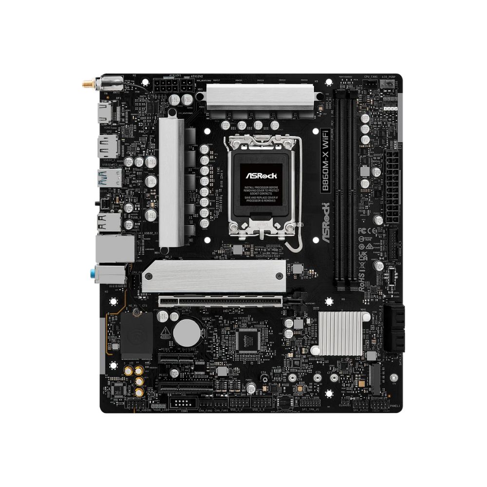 купить Материнская плата ASRock B860M-X WIFI LGA1851 2xDDR5 4xSATA 2xM.2 1xHDMI 1xDP WiFi mATX в Алматы