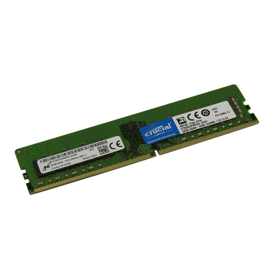купить Оперативная память 32Gb DDR4 3200MHz Crucial  CL22 PC4-25600 UDIMM 288pin CT32G4DFD832A в Алматы