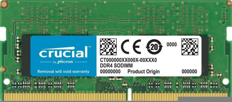 купить Оперативная память для ноутбука  8GB DDR4 2666 MHz Crucial PC4-21300 SO-DIMM1.2V CT8G4SFS8266                                                                                                                                                              в Алматы