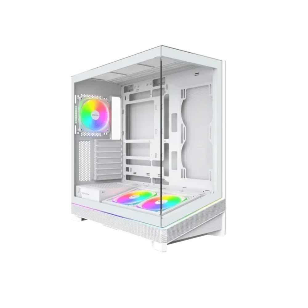 Купить Корпус Montech SKY 3 (W) ATX/Micro-ATX/Mini-ITX (Back-Connected MB) 2xUSB3.0 1xType-C 1xAudio Белый в Алматы