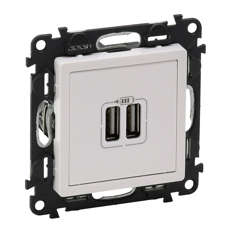 купить Legrand 753412 VLN-l БЕЛ Роз 2хUSB зарядка /  в Алматы