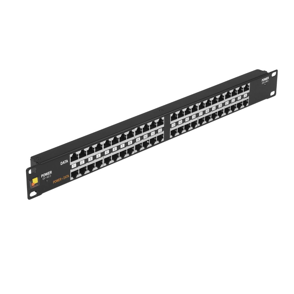 Купить Панель POE 19*, 24 порта, с двумя блоками питания 48V, 120W в Алматы