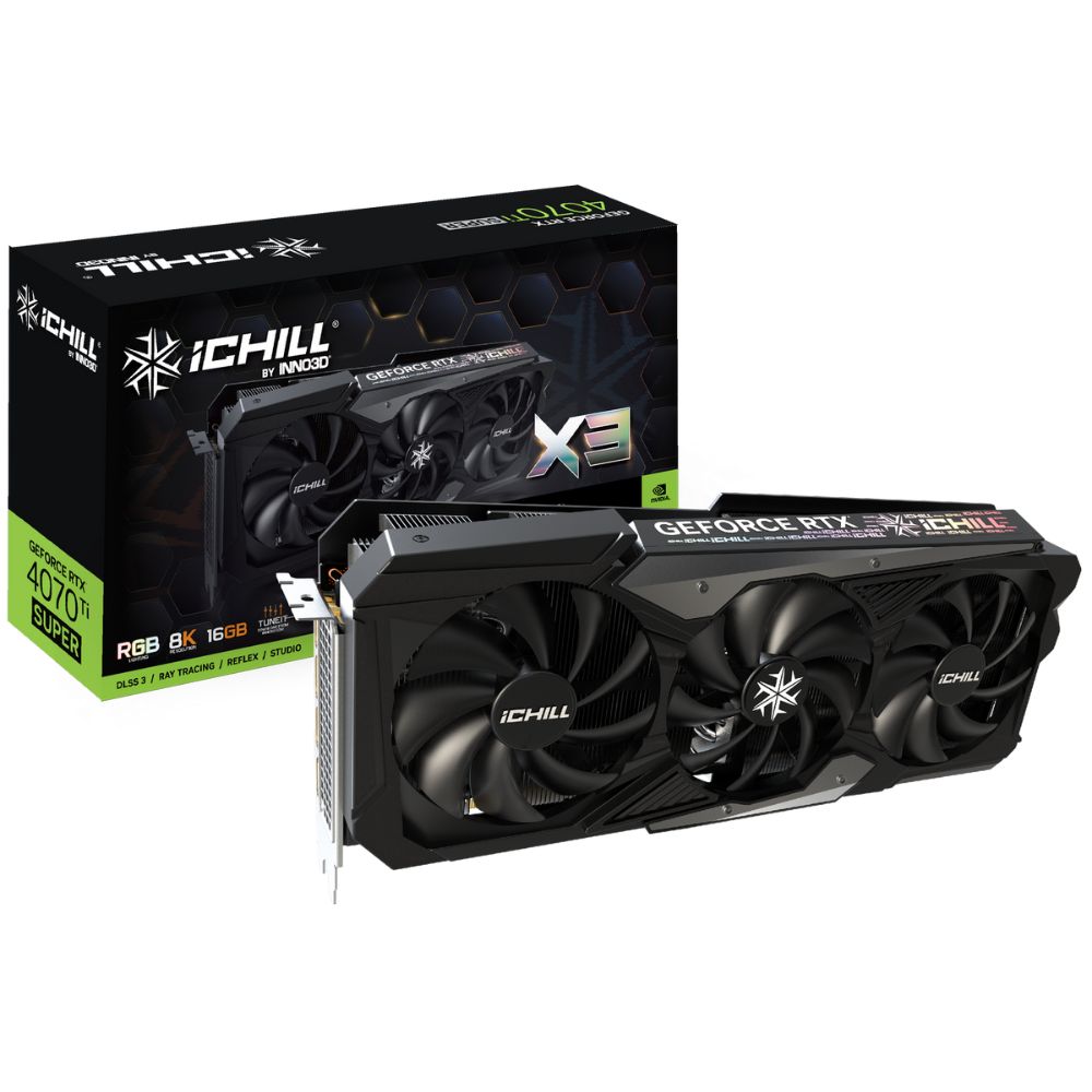 купить Видеокарта Inno3D GeForce RTX4070 Ti SUPER ICHILL X3&nbsp;16G C407TS3-166XX-186148H в Алматы