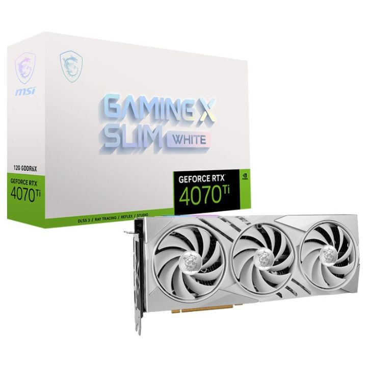 купить Видеокарта MSI GeForce RTX 4070 TI GAMING X SLIM WHITE 12G в Алматы