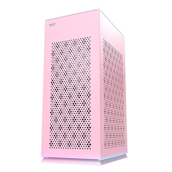 купить Корпус ПК без БП DarkFlash DLH21 PINK <ITX, 1x3.5, 2xUSB 3.0, 1xType C, Со светодиодной лентой и верхним вентилятором 9 см (без подсветки), 238.8*175*412mm> в Алматы