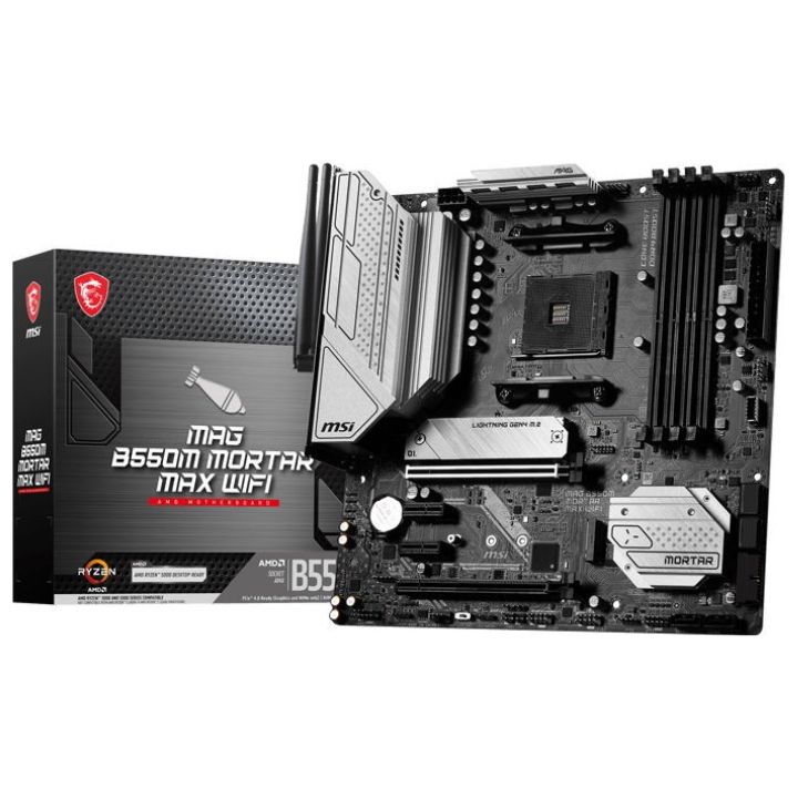купить Материнская плата MSI MAG B550M MORTAR MAX WIFI AM4 B550 4xDDR4 6xSATA3 RAID 2xM.2 HDMI DP mATX в Алматы