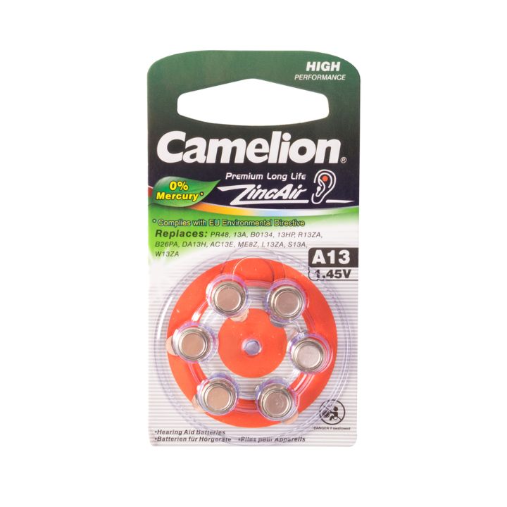 купить Батарейка CAMELION Zinc Air A13-BP6(0%Hg) 6 шт. в блистере в Алматы