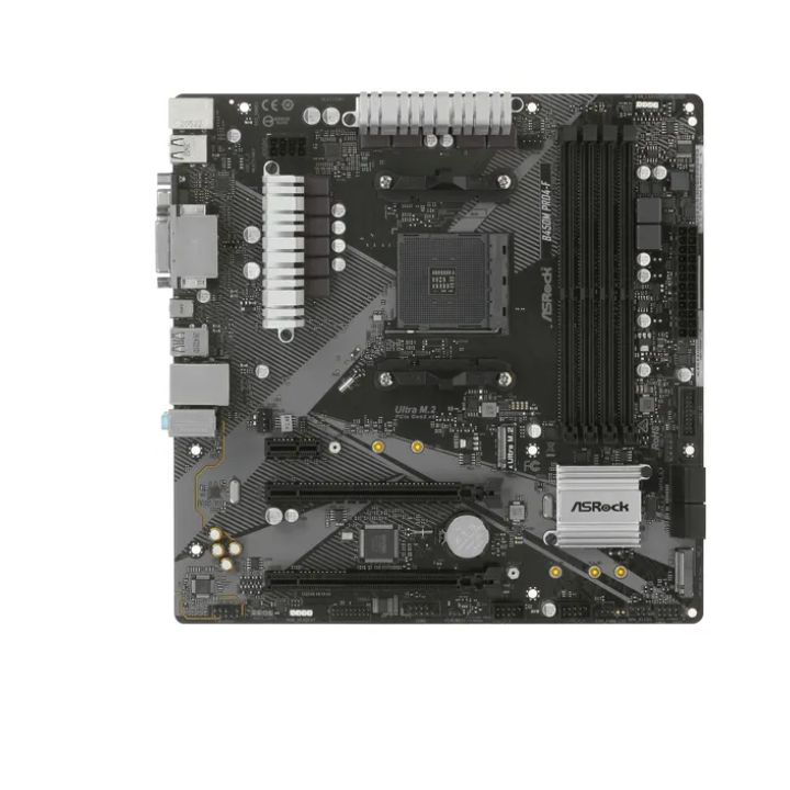 купить Материнская плата ASRock B450M PRO4 R2.0 AM4 4xDDR4 4xSATA3 1xUM.2 1xM.2 D-Sub+DVI+HDMI mATX в Алматы