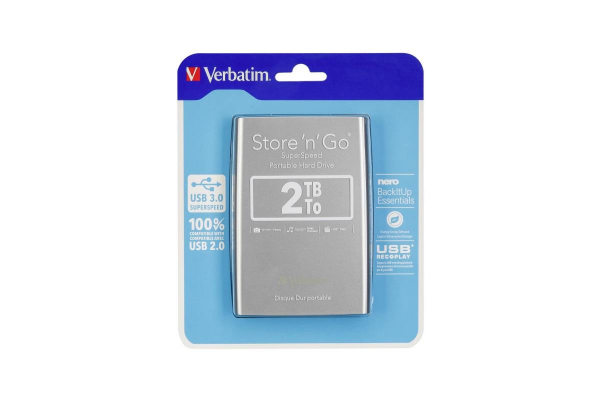 купить Внешний жесткий диск 2,5 2TB Verbatim Store *n* Go 053189 серебро в Алматы