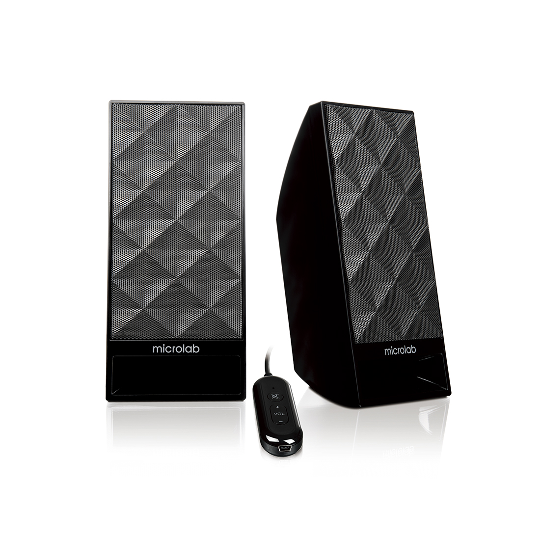 купить Колонки, MicroLab, B53(USB), 2.0, 3Вт (1,5ВТ*2), Вход USB, USB (питание),  80*178*83 мм., Чёрный в Алматы