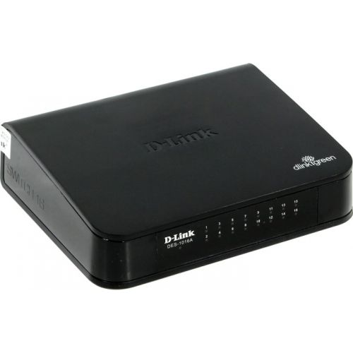купить D-Link DES-1016A/E1B 16-порт 10/100 неупр-й коммутатор  пластиковый корпус /  в Алматы